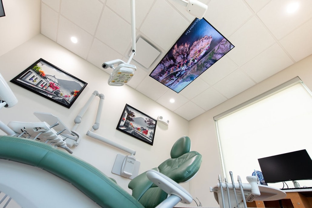 Exam room with TV amenities